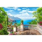 Casa si Gradina - Decoratiuni - Tablouri - Tablou canvas Sat Italia, terasa, mare, 45 x 30 cm - Infinity.ro