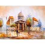 Casa si Gradina - Decoratiuni - Tablouri - Tablou canvas Strada din Paris, pictura, multicolor, 45 x 30 cm - Infinity.ro