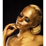 Casa si Gradina - Decoratiuni - Tablouri - Tablou canvas Portret femeie, makeup auriu, creativ, arta 4, 60 x 60 cm - Infinity.ro