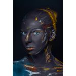 Casa si Gradina - Decoratiuni - Tablouri - Tablou canvas Portrait 58 Femeie vopsita in negru si makeup color 2, 30 x 45 cm - Infinity.ro