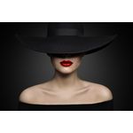Casa si Gradina - Decoratiuni - Tablouri - Tablou canvas Portrait femeie, fashion, palarie neagra, 45 x 30 cm - Infinity.ro
