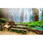 Casa si Gradina - Decoratiuni - Tapet - Fototapet de perete, autoadeziv si lavabil, Cascada cu bancuta, 250 x 200 cm - Infinity.ro