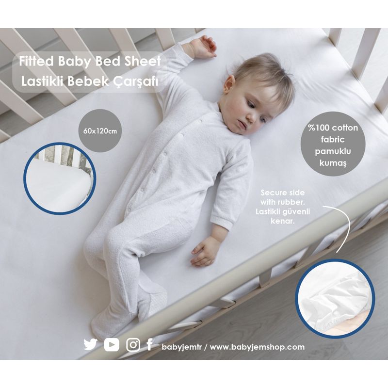 Casa si Gradina - Textile si covoare - Lenjerii de pat - Cearceafuri de pat - Cearceaf din bumbac cu elastic BabyJem - Infinity.ro