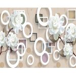 Casa si Gradina - Decoratiuni - Tapet - Fototapet de perete, autoadeziv si lavabil, Abstract floral 4, 350 x 250 cm - Infinity.ro