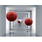 Casa si Gradina - Decoratiuni - Tapet - Fototapet de perete, autoadeziv si lavabil, Tunel cu bile rosii, 350 x 250 cm - Infinity.ro