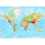 Casa si Gradina - Decoratiuni - Tapet - Fototapet, autocolant, Harta fizica a lumii, 400 x 250 cm - Infinity.ro