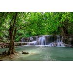 Casa si Gradina - Decoratiuni - Tapet - Fototapet, autocolant, Cascada 44 Cadere de apa in padurea verde, 350 x 250 cm - Infinity.ro