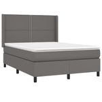 Casa si Gradina - Mobilier - Paturi si accesorii - Paturi - Pat continental cu saltea și LED, cu saltea și LED, 140x190 cm, piele eco, model unică și cuie de tapițerie - Infinity.ro