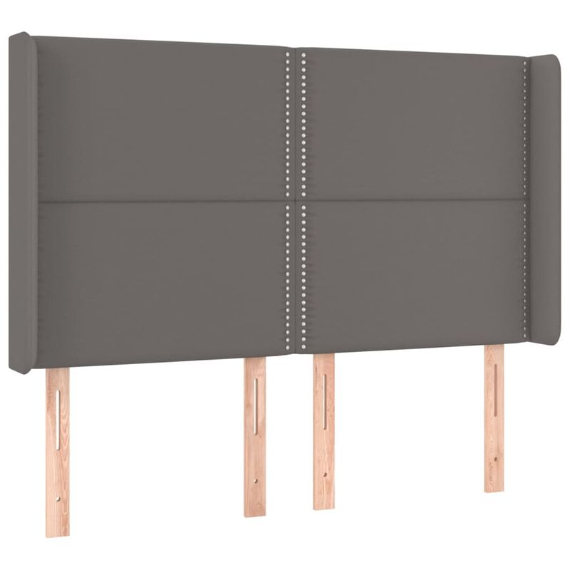 Casa si Gradina - Mobilier - Paturi si accesorii - Paturi - Pat continental cu saltea și LED, cu saltea și LED, 140x190 cm, piele eco, model unică și cuie de tapițerie - Infinity.ro