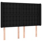 Casa si Gradina - Mobilier - Paturi si accesorii - Paturi - Pat cu arcuri, saltea si LED, negru, 140x190 cm, textil - Infinity.ro