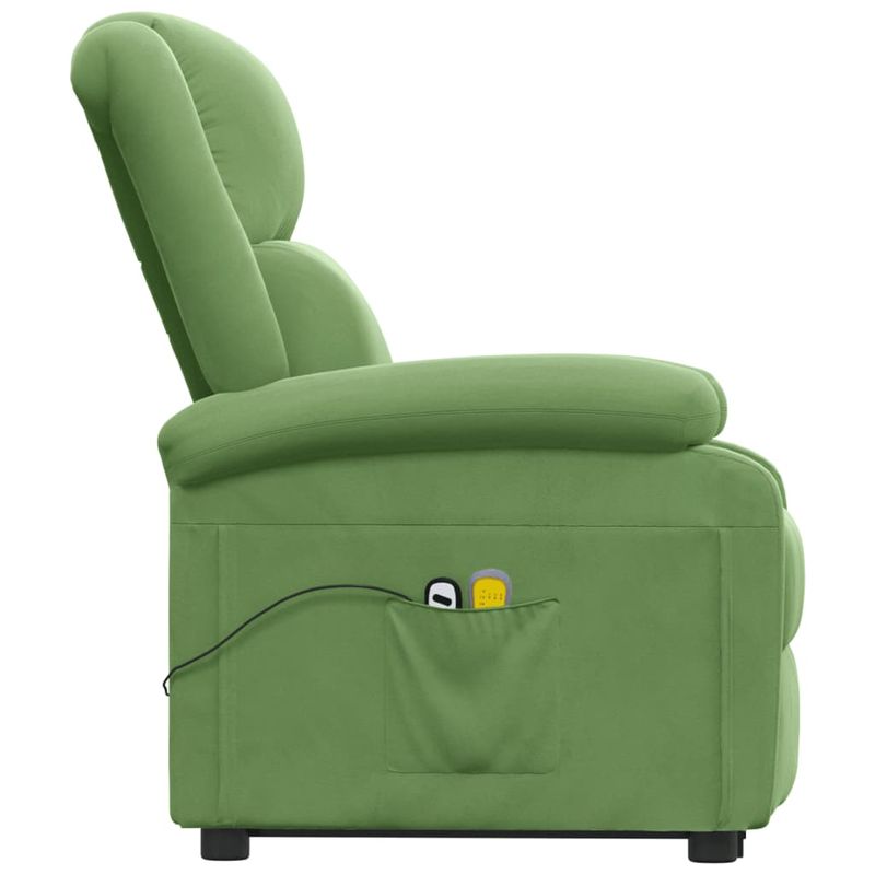 Ingrijire personala si Cosmetice - Sanatate si wellness - Articole wellness - Fotolii de masaj - Fotoliu de masaj cu ridicare, verde deschis, catifea - Infinity.ro