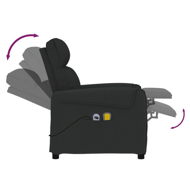 Ingrijire personala si Cosmetice - Sanatate si wellness - Articole wellness - Fotolii de masaj - Fotoliu de masaj electric rabatabil, negru, textil - Infinity.ro