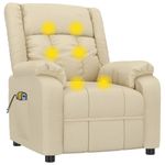 Casa si Gradina - Mobilier - Scaune si fotolii - Fotolii - Fotoliu de masaj electric rabatabil, crem, textil - Infinity.ro