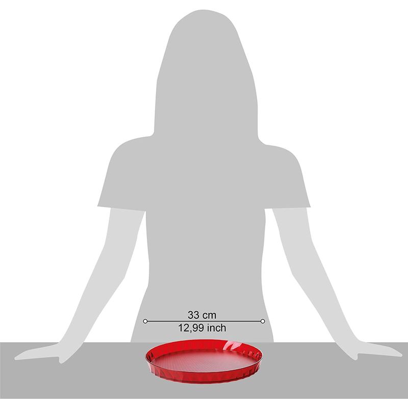 Casa si Gradina - Bucatarie si vesela - Ustensile bucatarie - Tavi servire - Tava Platou, DIAMOND, ø 36, h 3,5 cm, rosu - Infinity.ro