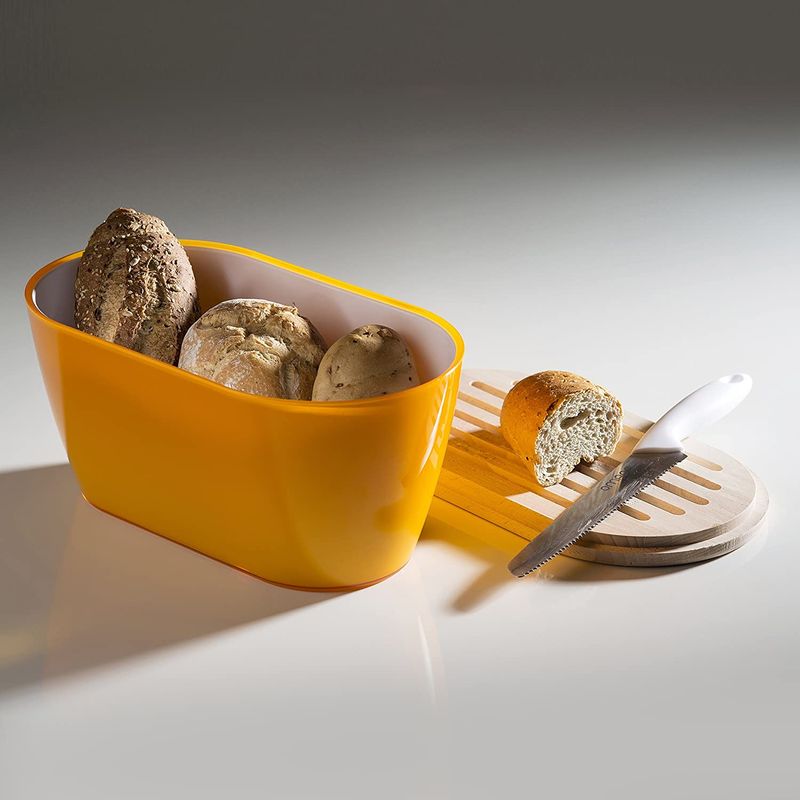 Casa si Gradina - Bucatarie si vesela - Organizare si depozitare bucatarie - Cutii alimentare - Cutie de paine Woody 34x19x17 cm, galben - Infinity.ro