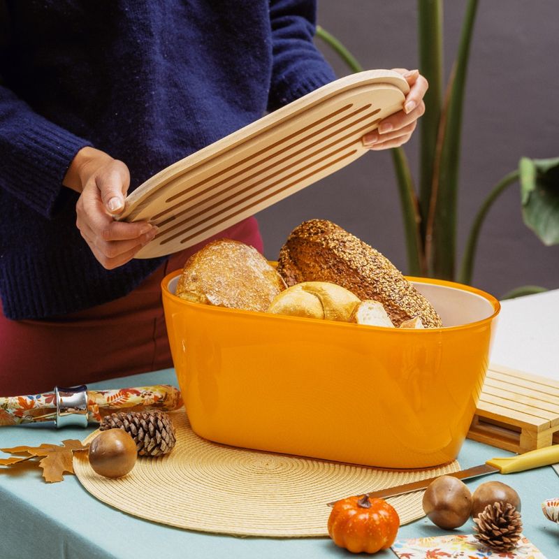 Casa si Gradina - Bucatarie si vesela - Organizare si depozitare bucatarie - Cutii alimentare - Cutie de paine Woody 34x19x17 cm, galben - Infinity.ro