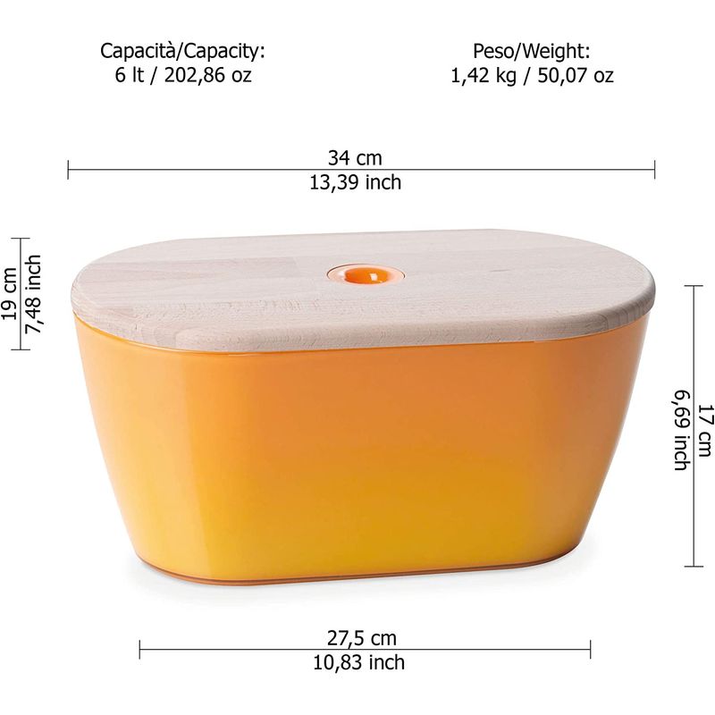 Casa si Gradina - Bucatarie si vesela - Organizare si depozitare bucatarie - Cutii alimentare - Cutie de paine Woody 34x19x17 cm, galben - Infinity.ro