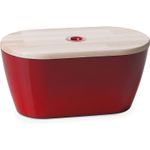 Casa si Gradina - Bucatarie si vesela - Organizare si depozitare bucatarie - Cutii alimentare - Cutie de paine Woody 34x19x17 cm, rosu - Infinity.ro