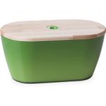 Casa si Gradina - Bucatarie si vesela - Organizare si depozitare bucatarie - Cutii alimentare - Cutie de paine Woody 34x19x17 cm, verde - Infinity.ro