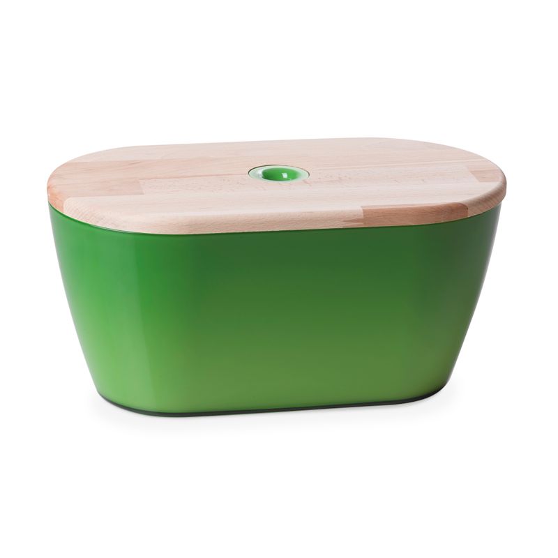 Casa si Gradina - Bucatarie si vesela - Organizare si depozitare bucatarie - Cutii alimentare - Cutie de paine Woody 34x19x17 cm, verde - Infinity.ro