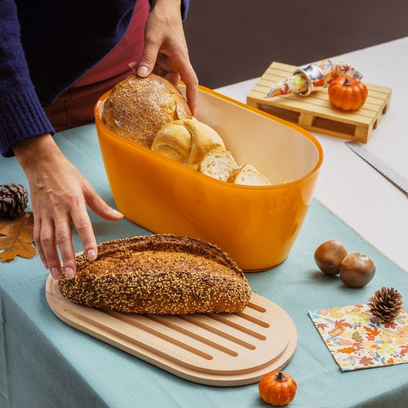Casa si Gradina - Bucatarie si vesela - Organizare si depozitare bucatarie - Cutii alimentare - Cutie de paine Woody 34x19x17 cm, galben - Infinity.ro
