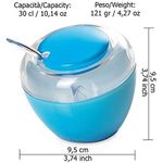 Casa si Gradina - Bucatarie si vesela - Ustensile bucatarie - Rasnite si dozatoare condimente - Zaharnita Eat Pop cu lingurita d9,5 x 9,5 cm 30cl, albastru - Infinity.ro