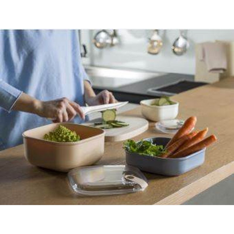 Casa si Gradina - Bucatarie si vesela - Organizare si depozitare bucatarie - Cutii alimentare - Cutie alimentara patrata, Pull Box, 19,5x19,5x10,5 cm.1 lt gri - Infinity.ro