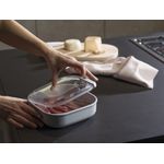 Casa si Gradina - Bucatarie si vesela - Organizare si depozitare bucatarie - Cutii alimentare - Cutie alimentara rectangulara Pull Box 19,5x19,5x6,7 cm.1 lt gri - Infinity.ro