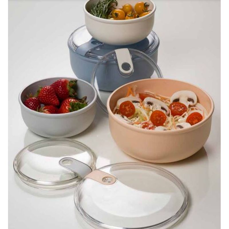 Casa si Gradina - Bucatarie si vesela - Organizare si depozitare bucatarie - Cutii alimentare - Cutie alimentara rotunda mare Pull Box 20,5x20,5x10 cm.1.8 L gri - Infinity.ro