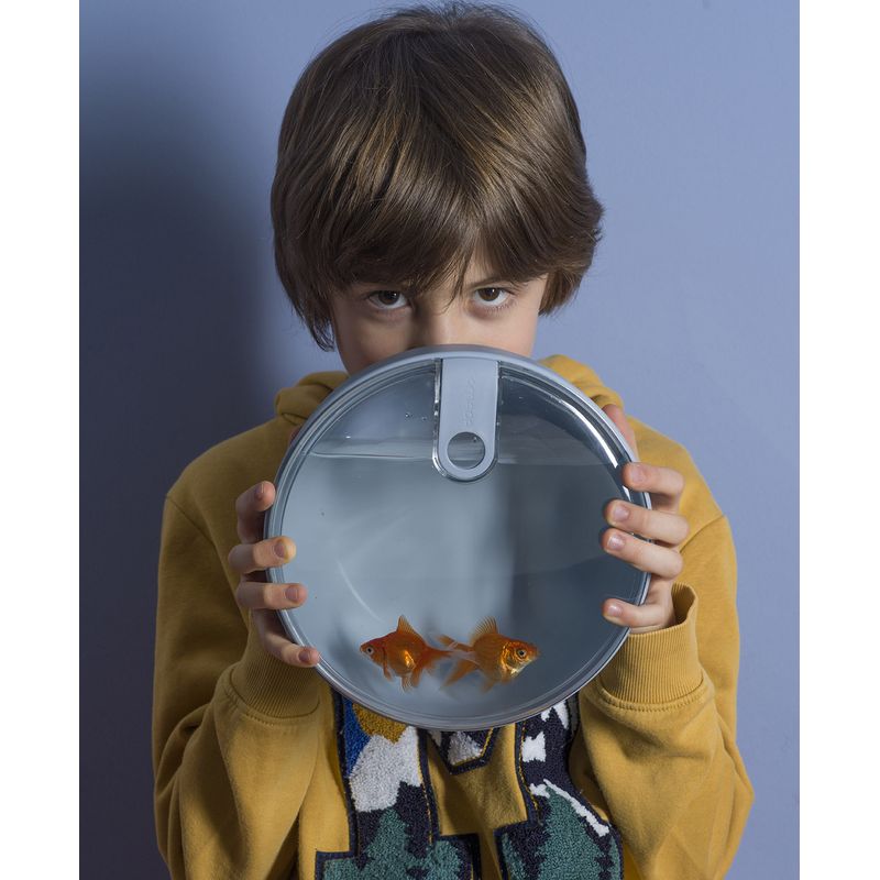 Casa si Gradina - Bucatarie si vesela - Organizare si depozitare bucatarie - Cutii alimentare - Cutie alimentara rotunda mare Pull Box 20,5x20,5x10 cm.1.8 L gri - Infinity.ro