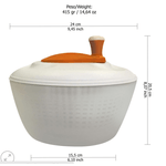 Casa si Gradina - Bucatarie si vesela - Vesela si tacamuri - Farfurii si boluri - Bol Sanaliving, tip centrifuga manuala pentru uscare salata, d24 cm, H20,5 cm, portocaliu - Infinity.ro