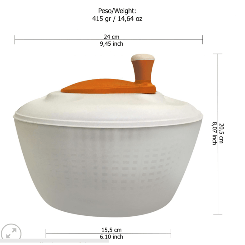 Casa si Gradina - Bucatarie si vesela - Vesela si tacamuri - Farfurii si boluri - Bol Sanaliving, tip centrifuga manuala pentru uscare salata, d24 cm, H20,5 cm, portocaliu - Infinity.ro