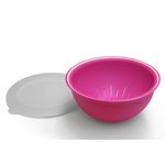 Casa si Gradina - Bucatarie si vesela - Vesela si tacamuri - Farfurii si boluri - Bol pentru salata Sanaliving cu strecuratoare si capac, d26 cm 3,5L, roz - Infinity.ro