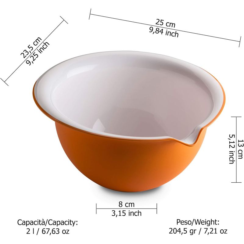 Casa si Gradina - Bucatarie si vesela - Vesela si tacamuri - Farfurii si boluri - Bol Mediu Sanaliving, 25 x 23,5 x 13 cm, 2L, portocaliu - Infinity.ro