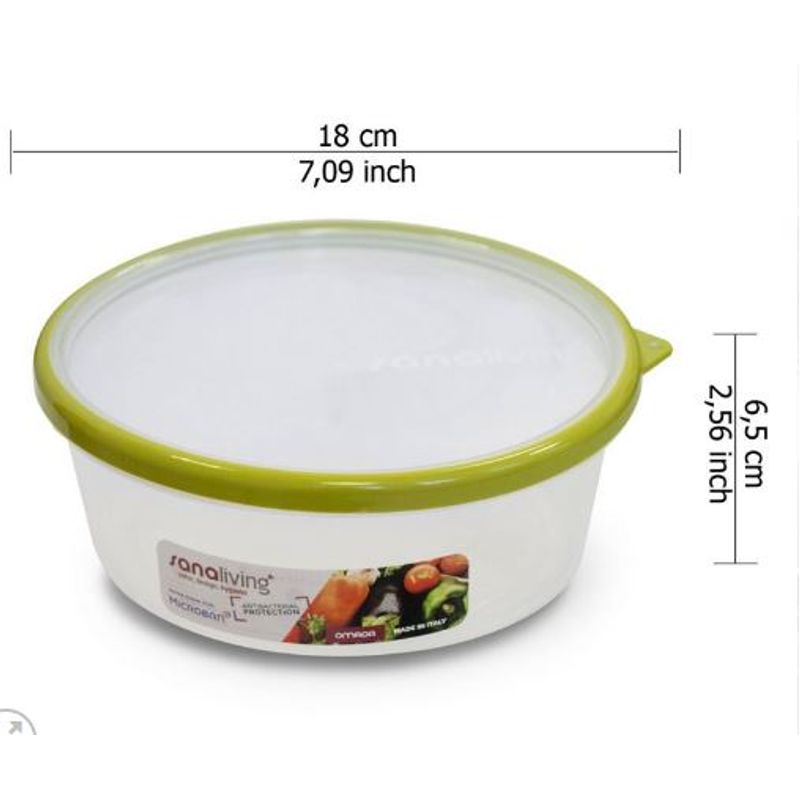 Casa si Gradina - Bucatarie si vesela - Organizare si depozitare bucatarie - Cutii alimentare - Cutie de conservare alimente rotunda Sanaliving 18x6,5 cm. 1L capac fucsia - Infinity.ro