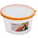 Casa si Gradina - Bucatarie si vesela - Organizare si depozitare bucatarie - Cutii alimentare - Cutie de conservare alimente rotunda Sanaliving 18x10,5 cm. 1,6L capac portocaliu - Infinity.ro