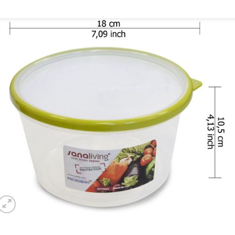 Casa si Gradina - Bucatarie si vesela - Organizare si depozitare bucatarie - Cutii alimentare - Cutie de conservare alimente rotunda Sanaliving 18x10,5 cm.1,6L capac fucsia - Infinity.ro