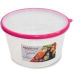 Casa si Gradina - Bucatarie si vesela - Organizare si depozitare bucatarie - Cutii alimentare - Cutie de conservare alimente rotunda Sanaliving 18x10,5 cm.1,6L capac fucsia - Infinity.ro