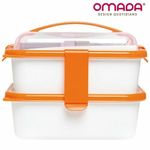 Casa si Gradina - Bucatarie si vesela - Organizare si depozitare bucatarie - Cutii alimentare - Set cutie de pranz Young Sanaliving, cu toarta si tacamuri 20x14,5x15,5 cm 1L si 1L, portocaliu - Infinity.ro