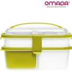 Casa si Gradina - Bucatarie si vesela - Organizare si depozitare bucatarie - Cutii alimentare - Set cutie de pranz Man Sanaliving, cu toarta si tacamuri 26x17,5x15,5 cm, 1L si 2L, verde - Infinity.ro