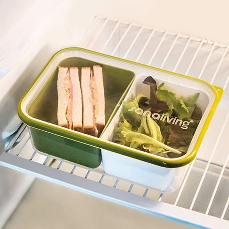 Casa si Gradina - Bucatarie si vesela - Organizare si depozitare bucatarie - Cutii alimentare - Set cutie de pranz Man Sanaliving, cu toarta si tacamuri 26x17,5x15,5 cm, 1L si 2L, verde - Infinity.ro