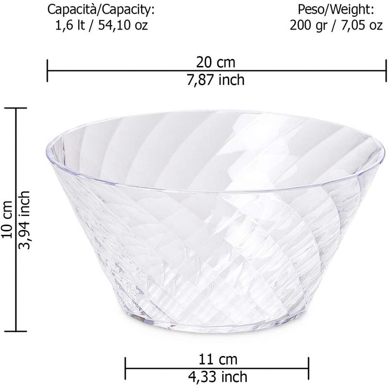 Casa si Gradina - Bucatarie si vesela - Vesela si tacamuri - Farfurii si boluri - Bol DIAMOND d.20 cm, Transparent - Infinity.ro
