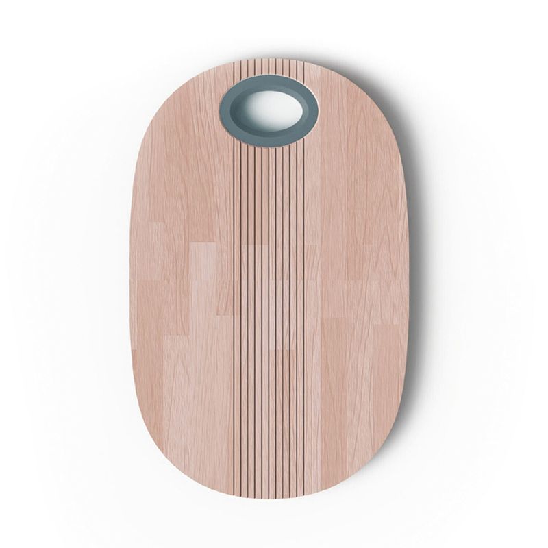 Casa si Gradina - Bucatarie si vesela - Ustensile bucatarie - Tocatoare de bucatarie - Tocator lemn FCM, PANGEA, cu inel verde salvie, 28.5x20x2 cm - Infinity.ro