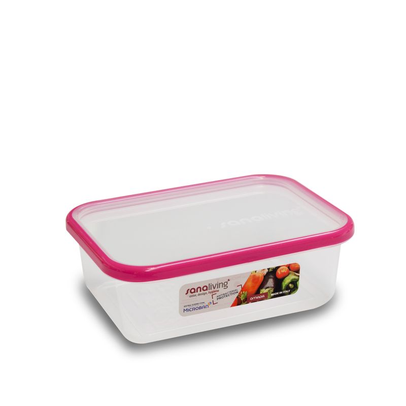 Casa si Gradina - Bucatarie si vesela - Organizare si depozitare bucatarie - Cutii alimentare - Cutie de conservare alimente Sanaliving 19x14x6,5 cm. 1L capac fucsia - Infinity.ro