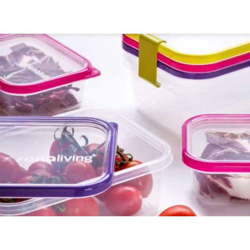 Casa si Gradina - Bucatarie si vesela - Organizare si depozitare bucatarie - Cutii alimentare - Set de 3 cutii de conservare alimente Sanaliving 18xh6,5 cm, 1L, multicolor - Infinity.ro