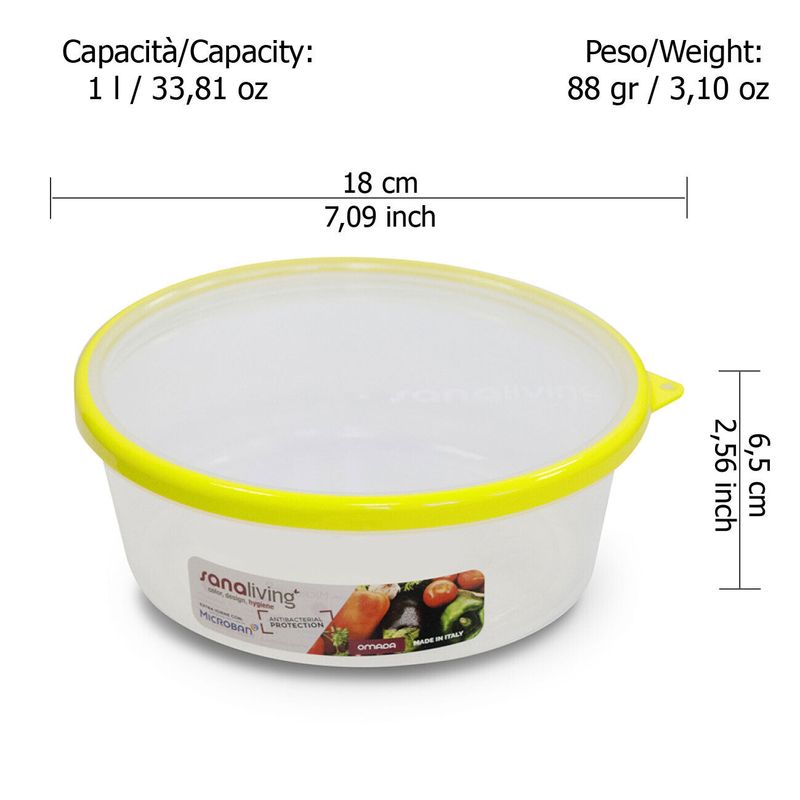 Casa si Gradina - Bucatarie si vesela - Organizare si depozitare bucatarie - Cutii alimentare - Set de 3 cutii de conservare alimente Sanaliving 18xh6,5 cm, 1L, multicolor - Infinity.ro