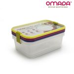 Casa si Gradina - Bucatarie si vesela - Organizare si depozitare bucatarie - Cutii alimentare - Set de 3 cutii de conservare alimente Sanaliving 24x16,5x8 cm, 2L, multicolor - Infinity.ro