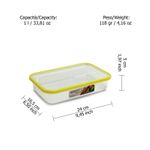 Casa si Gradina - Bucatarie si vesela - Organizare si depozitare bucatarie - Cutii alimentare - Set de 3 cutii de conservare alimente Sanaliving 24x16,5x5 cm, 1L, multicolor - Infinity.ro