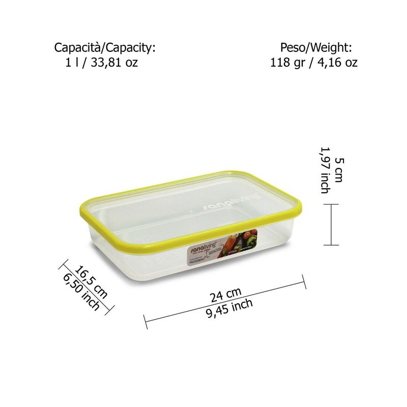 Casa si Gradina - Bucatarie si vesela - Organizare si depozitare bucatarie - Cutii alimentare - Set de 3 cutii de conservare alimente Sanaliving 24x16,5x5 cm, 1L, multicolor - Infinity.ro