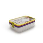 Casa si Gradina - Bucatarie si vesela - Organizare si depozitare bucatarie - Cutii alimentare - Set de 3 cutii de conservare alimente Sanaliving 24x16,5x5 cm, 1L, multicolor - Infinity.ro